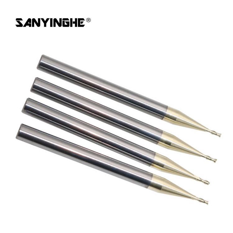 2 Flute CNC Carbide End Mill Bit D1mm D2.5mm HRC63 Micro Square Cutting Tool