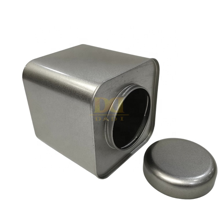 DADI Metal Tea Tin Box Customization Square Empty Tea Tin Boxes Support OEM Printing