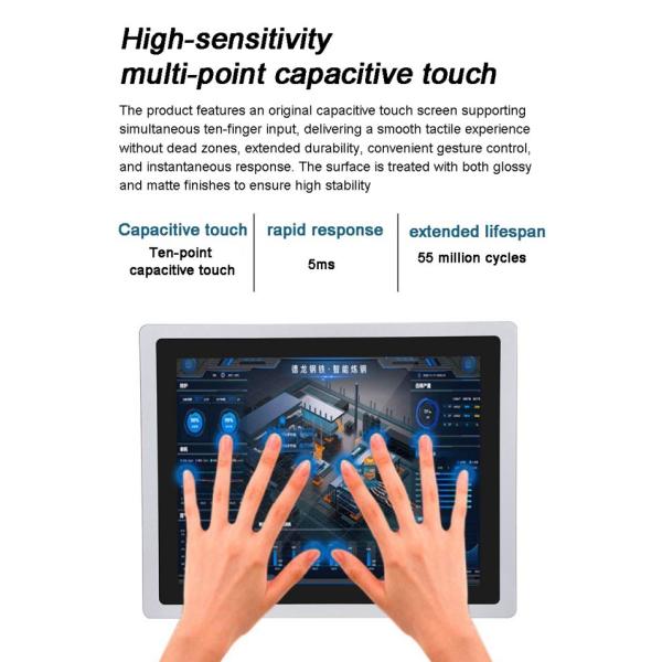 15 Inch Embedded Capacitive Touchscreen All-in-one Industrial Control panel IP65 Waterproof Panel Pc
