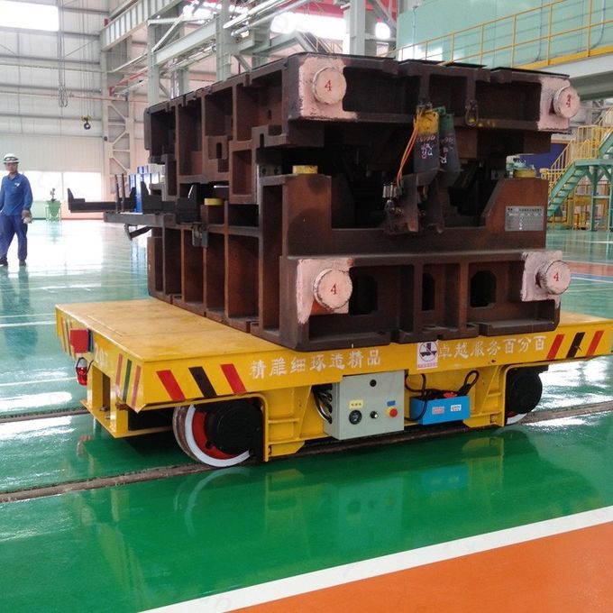 Shipyard Steel Rod Transport Battery Operated Motorized Transfer Car On Railroad