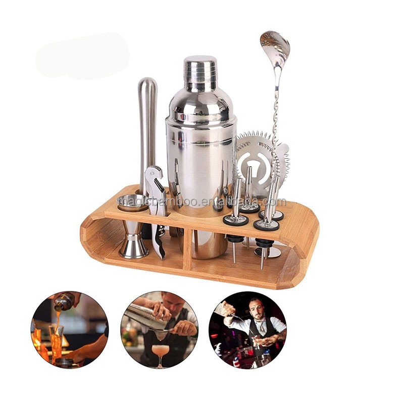 Portable Bamboo Kitchen Utensil Holder Rack Bar Tools Storage