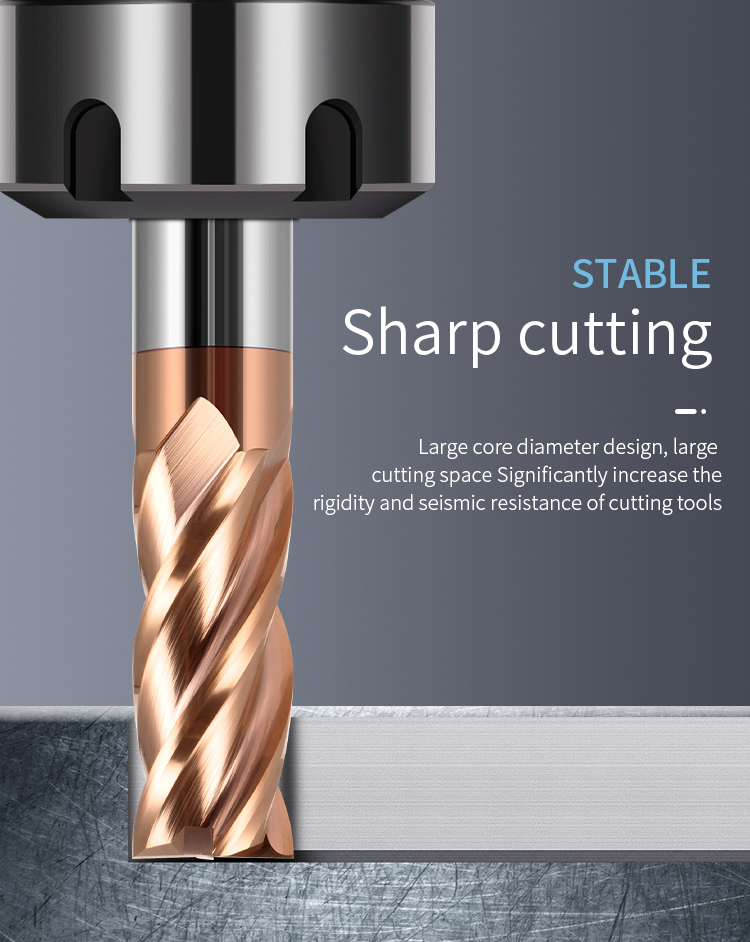 Factory Sales HRC55/60/65 Tungsten Carbide End Mill Cutter 4-Flute CNC Metal Milling TiSiN Coating ODM OEM for Metal Processing