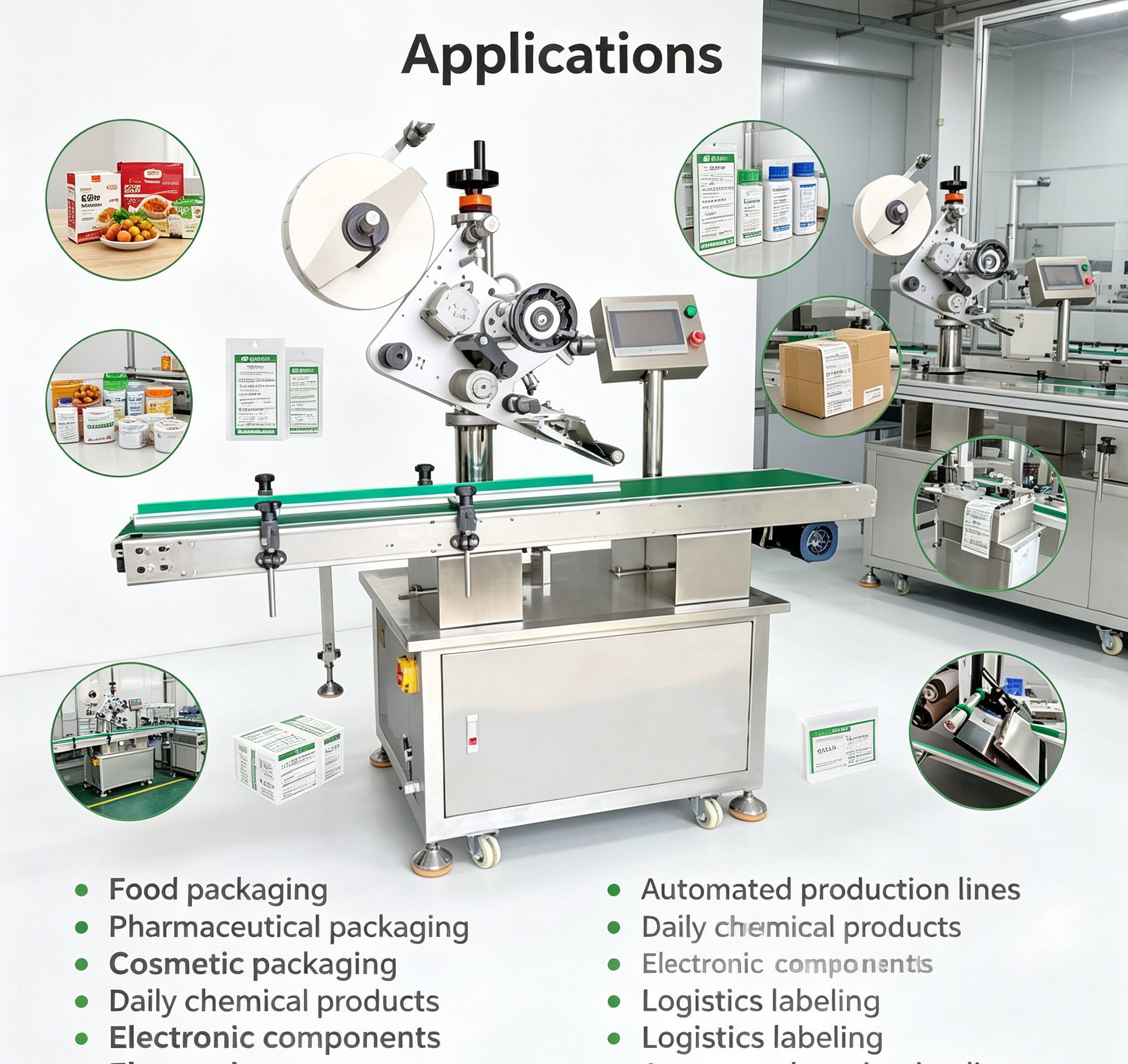 PLC Touch Screen Automatic Labeling Machine High Precision Flat Labeling Machine For Carton Labeling