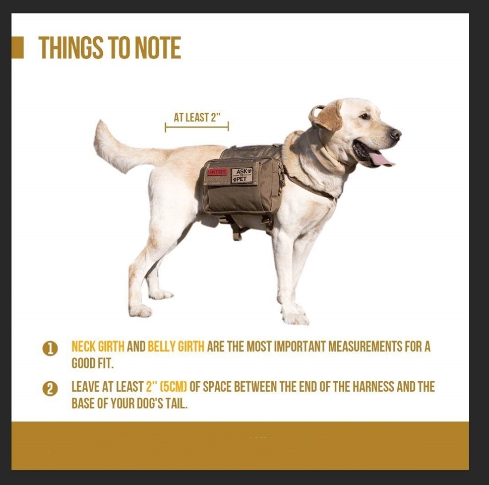 Ultimate Comfort Dog Saddle Bag Premium Canvas Material Military Dog Travel Training Backpack