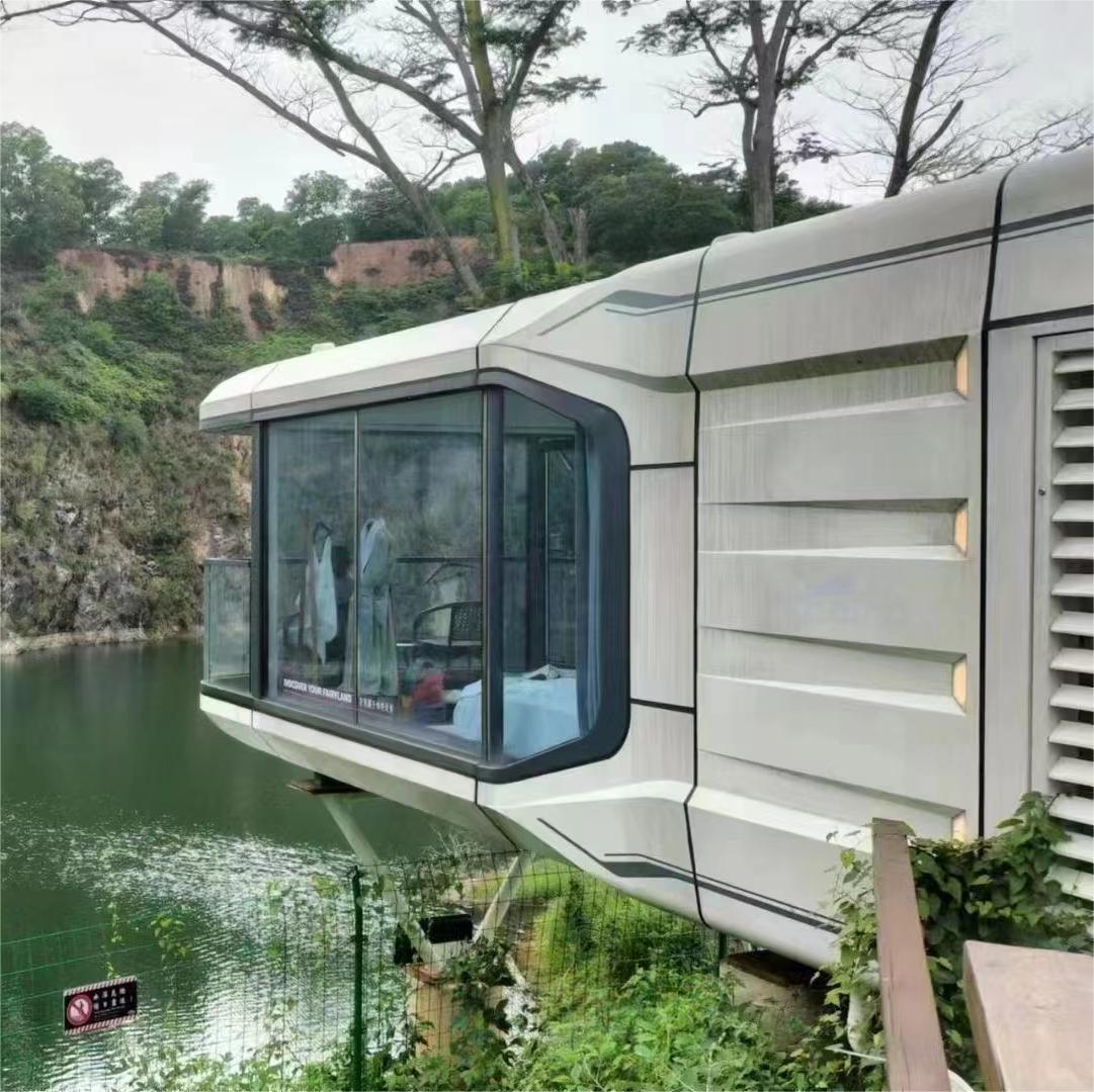 Modular Prefab House 2 Bedroom Container Home with Folding Design and Capsule Concept