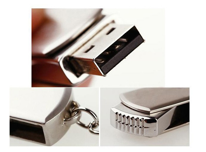 Custom Made 128gb Swivel Usb 2.0 Flash Drive With Keychain Silver Colour