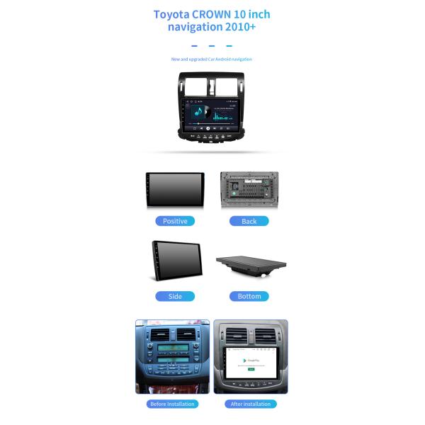 10 Inch GPS Touch Screen Navigation Android 12.0 For TOYOTA CROWN Car Multimedia Player Auto Radio