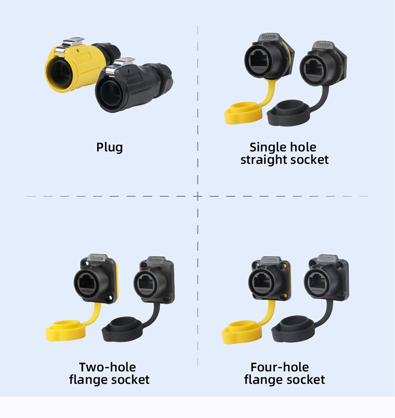 Cnlinko LP20 RJ45 Plastic Circular Waterproof Aviation Connector signal Rj45 Waterproof Connector