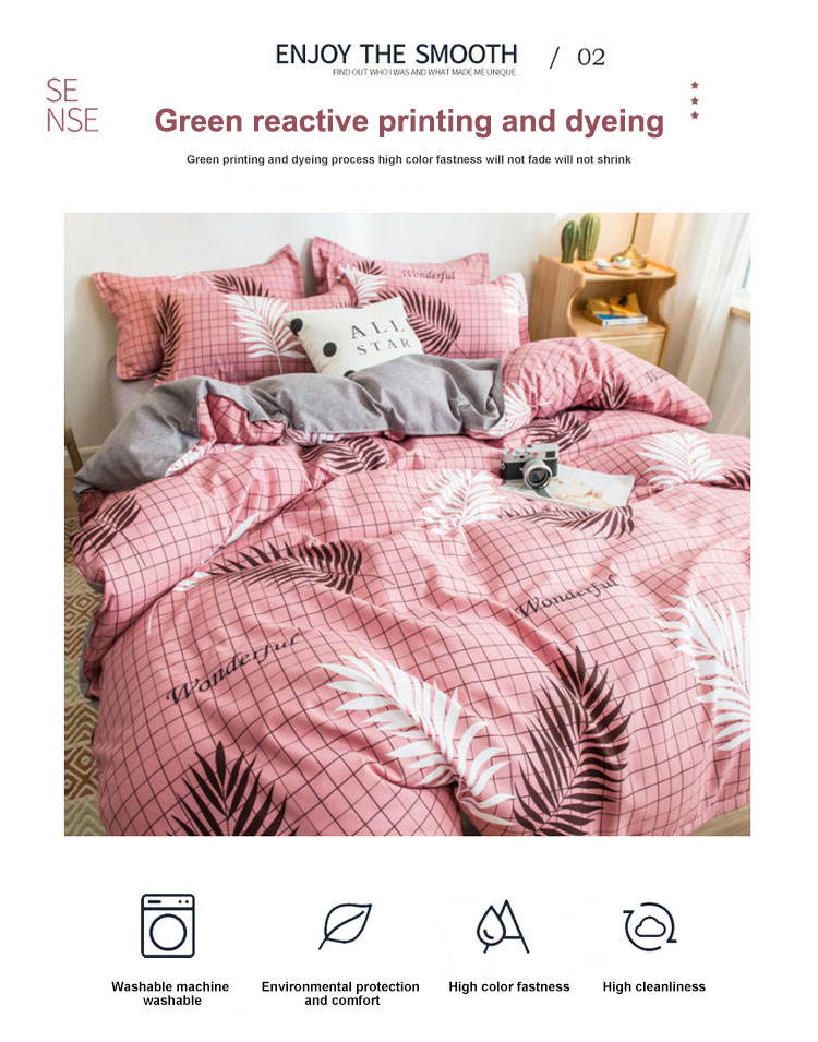 Supply 100% Polyester Fabric Luxury Duvet Cover Bedding Set with 2Pcs Pillow Case