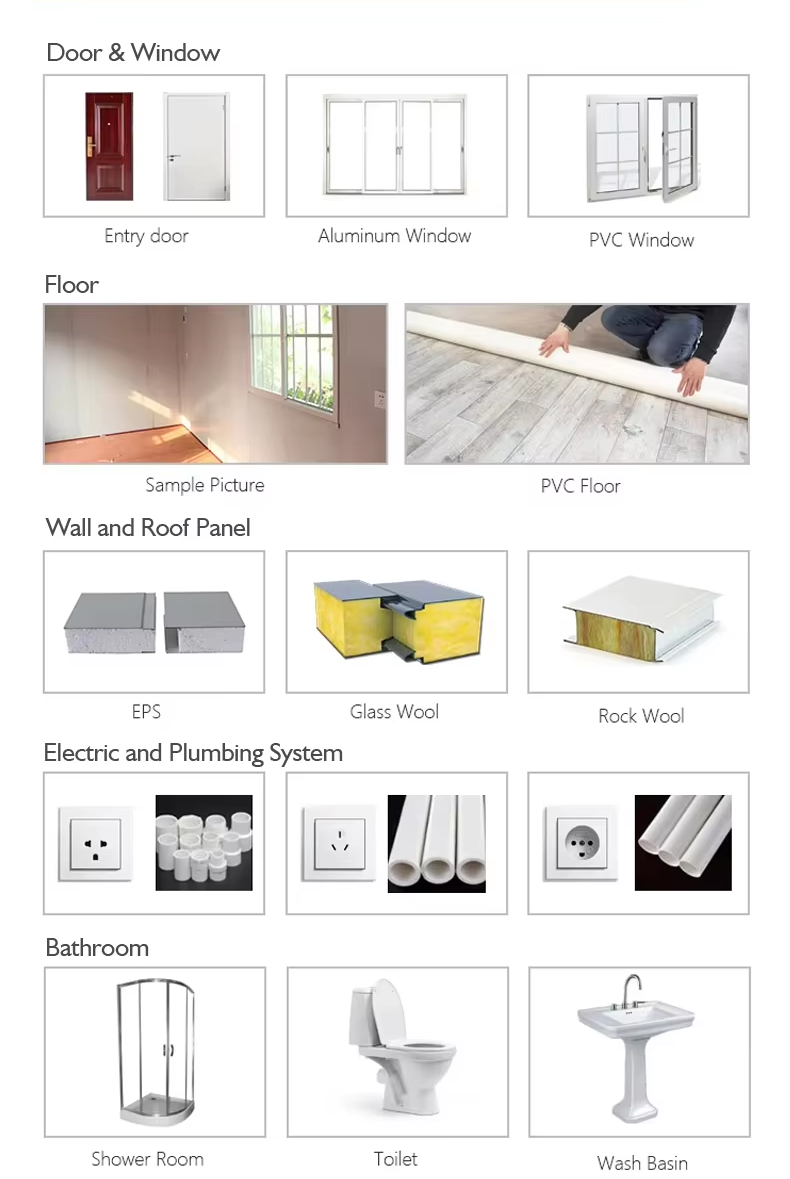 Portable Site Accommodation Prefabricated Modular Labor Flat Pack Container Cabin