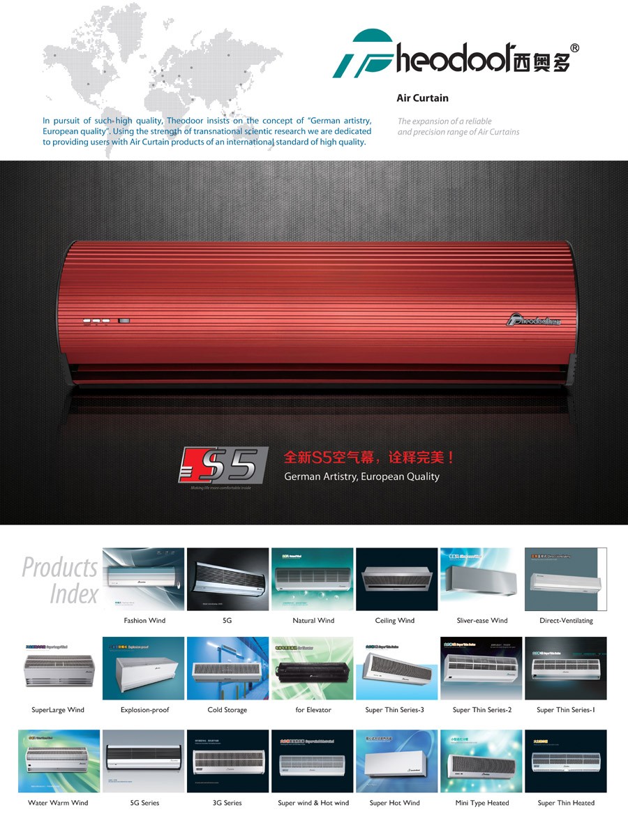 Compact Air Curtain 900mm 230VAC for Door Entrance with Remote Control