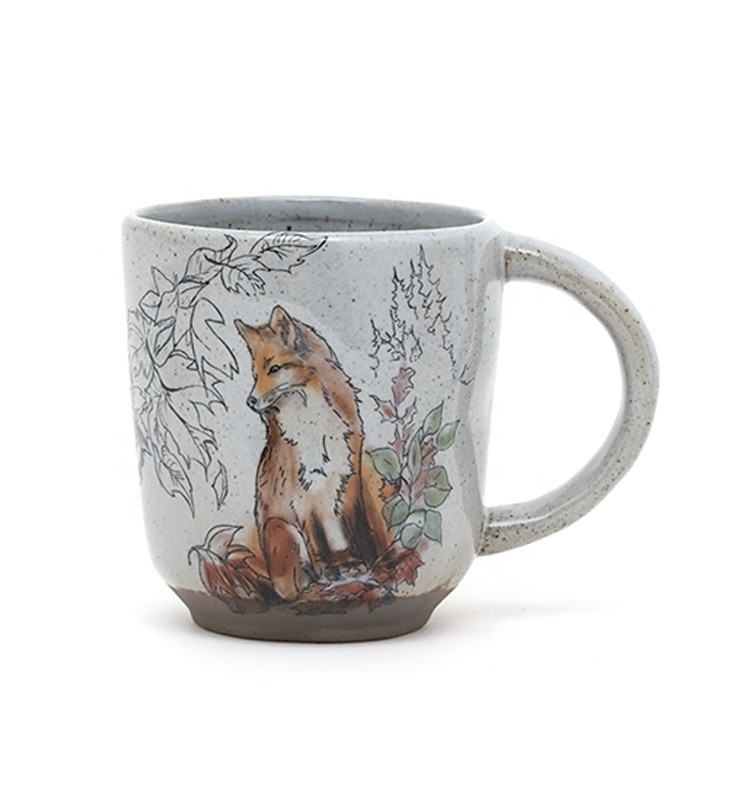 Custom Printed Coffee Mugs Animal Ceramic Mug With 3D Decal On Glaze For Harvest