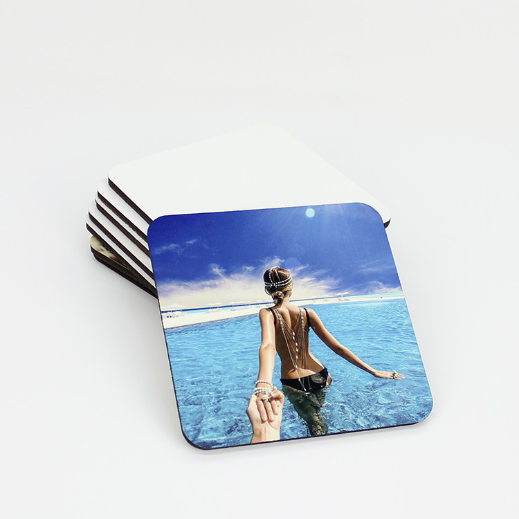 Cheap Customized Cork-Back Sublimation MDF Drink Coasters-3.75" Square