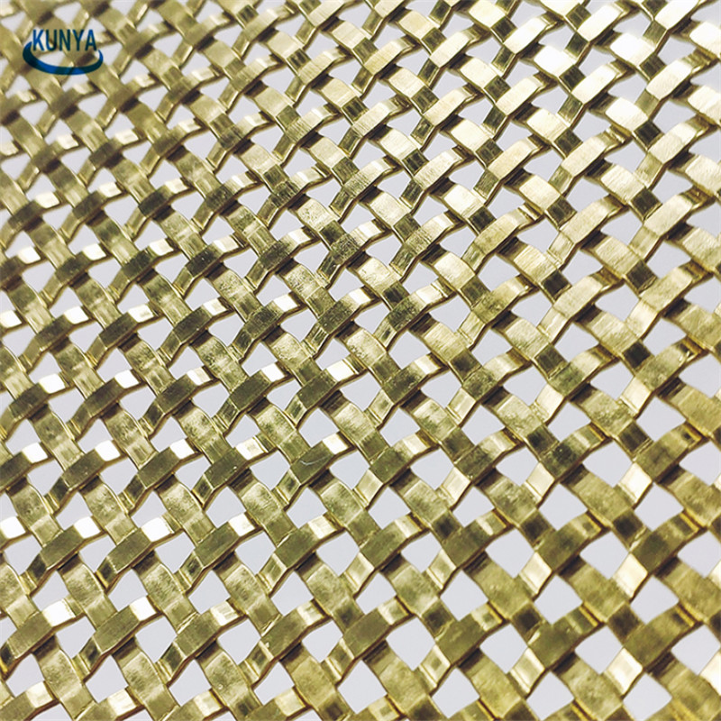 Cabinet Metal Mesh Screen Brass Satin Cabinet Screen Woven Metal Mesh