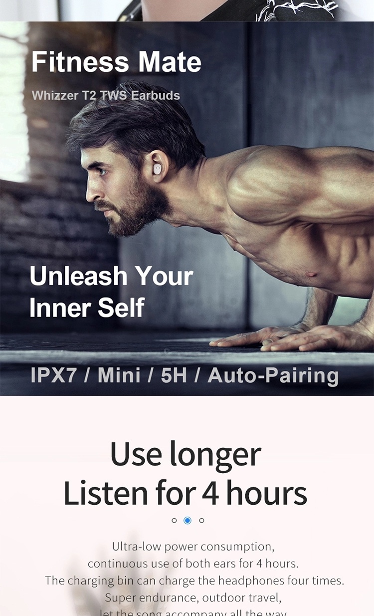 Deep Bass Bluetooth Sport True Wireless Gym Earbuds (for iPhone)