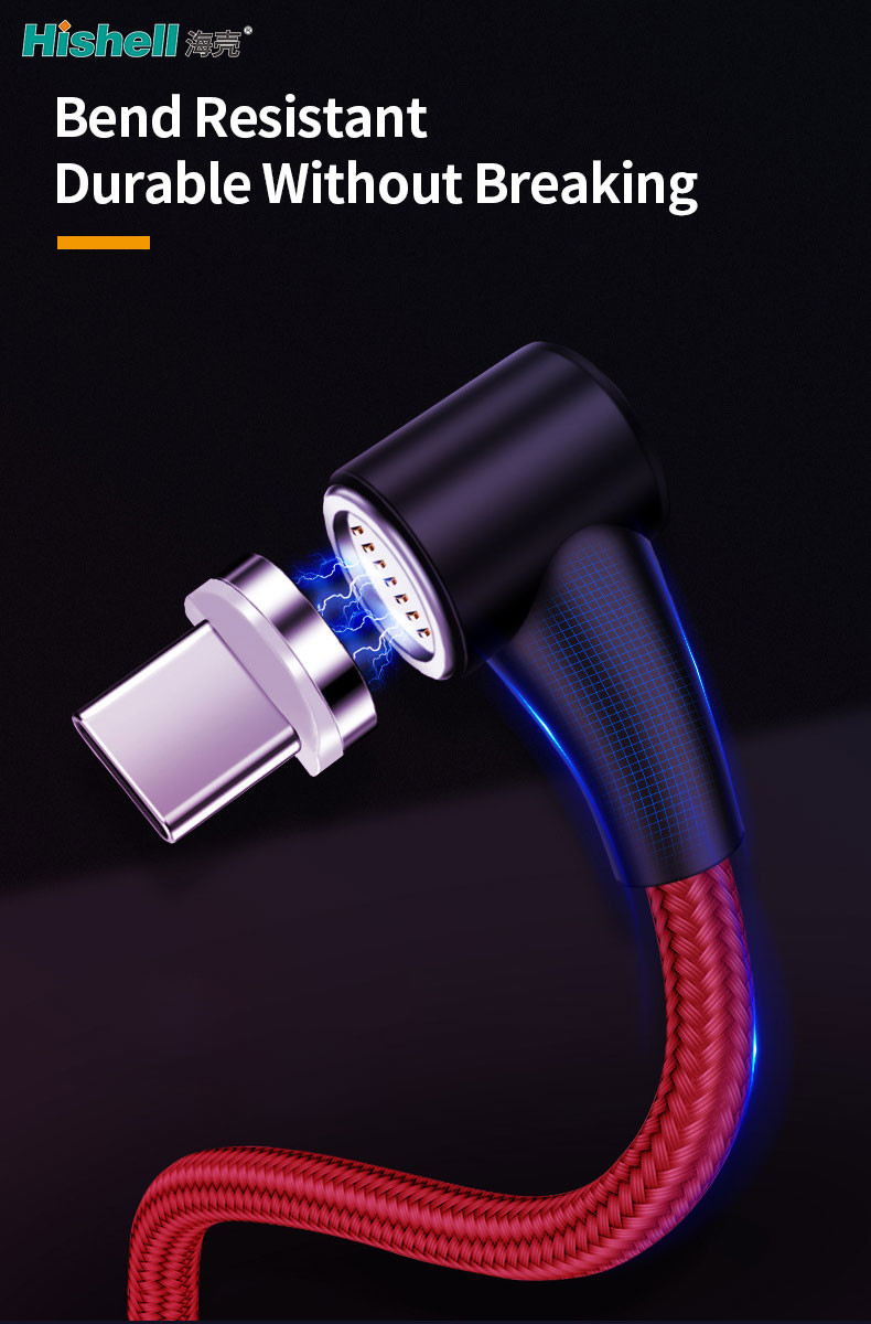 Practical Phone Charging Cable Magnetic Type C Multiscene Nylon Braided