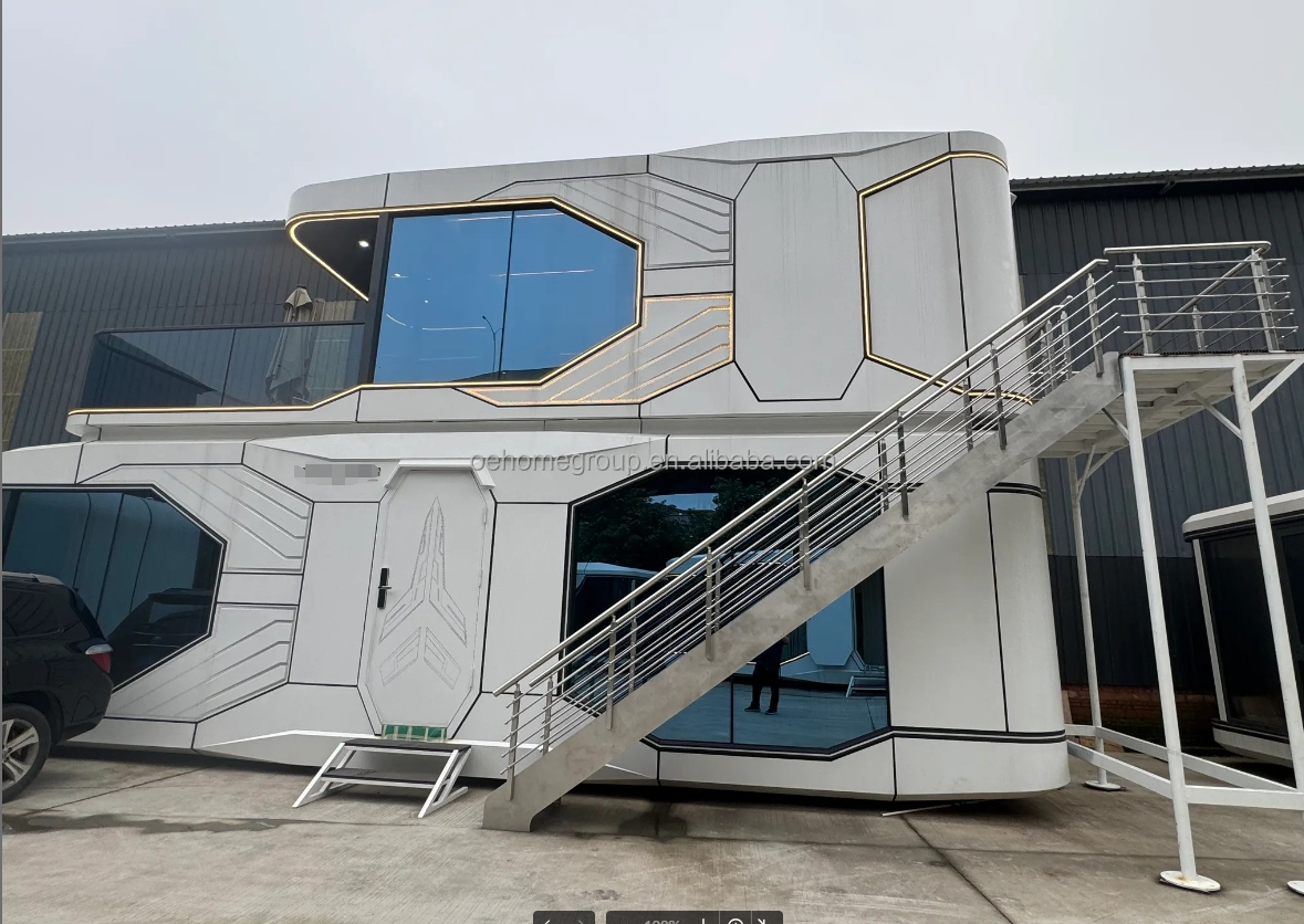 Spain Hotel Space Capsule House 5 Star Steel Buildings Space Capsule Container Houses Commercial House Space Capsule