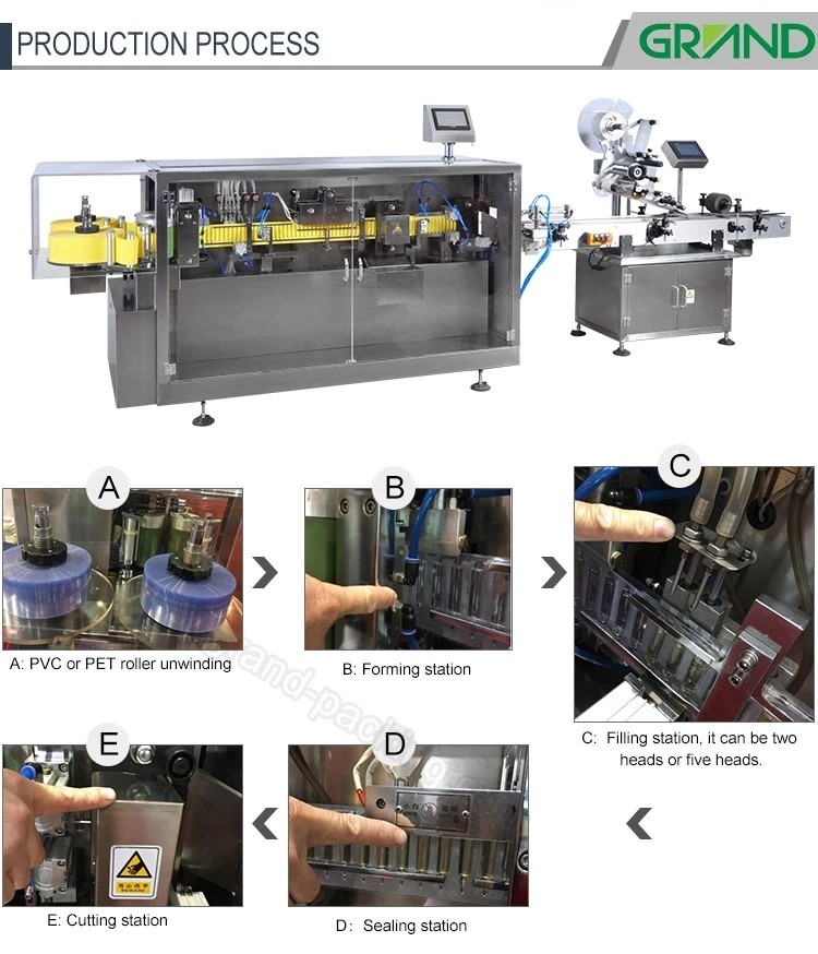 GGS-118 horizontal plastic ampoule/vial/bottle form fill seal machine for liquid oil