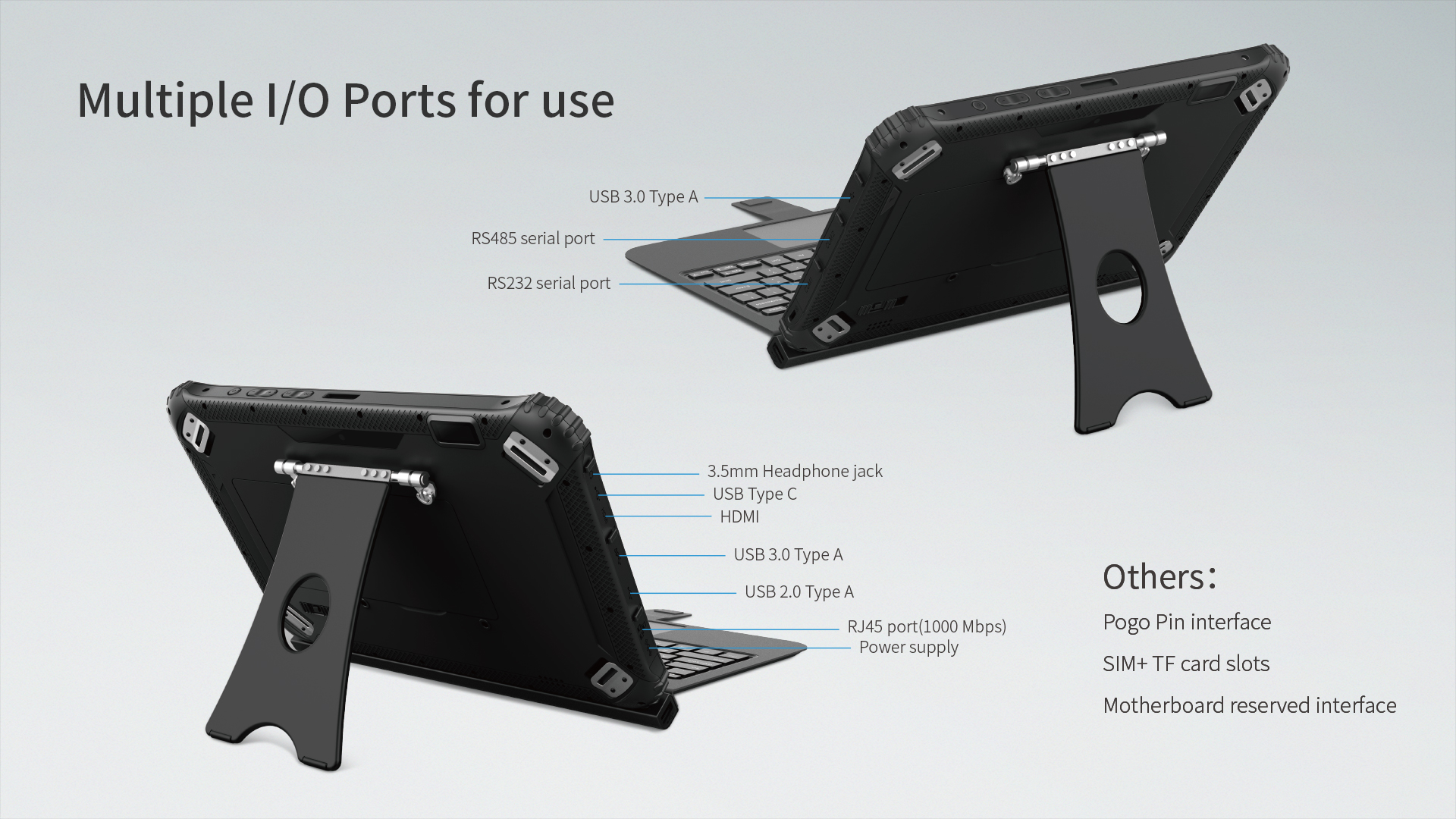 12.2 Inch 2In1 LCD Rugged Tablets With 8GB RAM And NFC Win 11 OS Rockchip