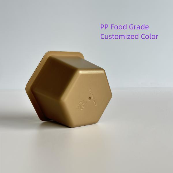 80ml Hexagon PP Disposable Cup with Aluminum Foil Lid