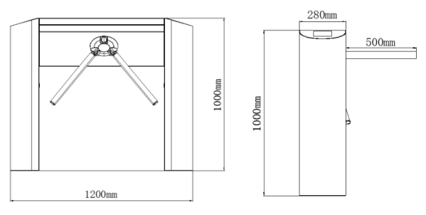 Semi Automatic Tripod Turnstile Gate With IC Card And Facial Recognition Qr Code Option 0