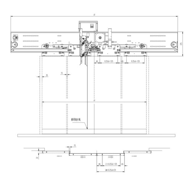 VVVF Passenger Elevator Door Operator 4 Leafs 1200mm With Elevator Door Controller
