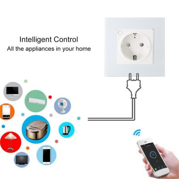 EU Standard 16A Smart Plug Socket 2.4GHz Wifi Wall Outlet Google Alexa App