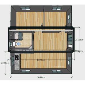 China 20ft Basic Collapsible Container House , Expandable 2 Bedroom Portable Building on sale