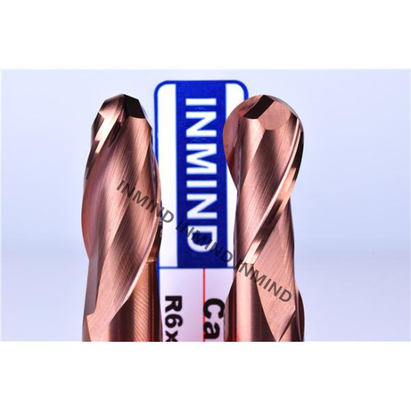 HRC55 TiSiN Coating Milling Machine Cutting Tools , Metric Ball End Milling Machine Tool Bits