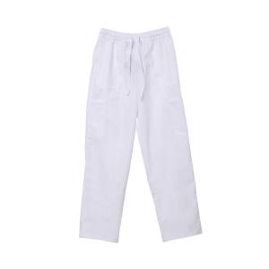 Elastic Waist Draw String White Chef Pants