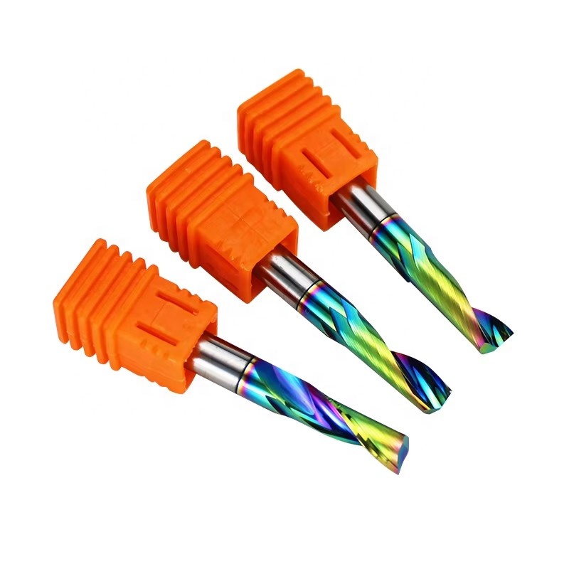 Customizable Single Flute Bit DLC Coated Mould Steel End Mill Bits For Aluminum
