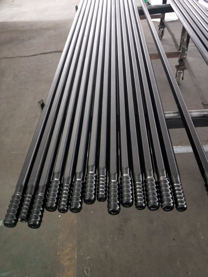 R32 R38 T38 Round and Hex Threaded Drill Rod For Short Hole Drilling / Tunneling