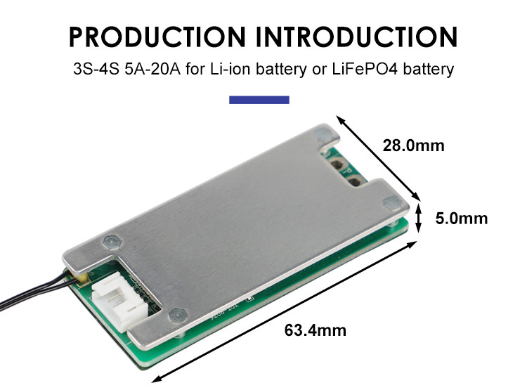 10A 4S Smart BMS , 12v battery protection board With Balancer 2mm Thickness