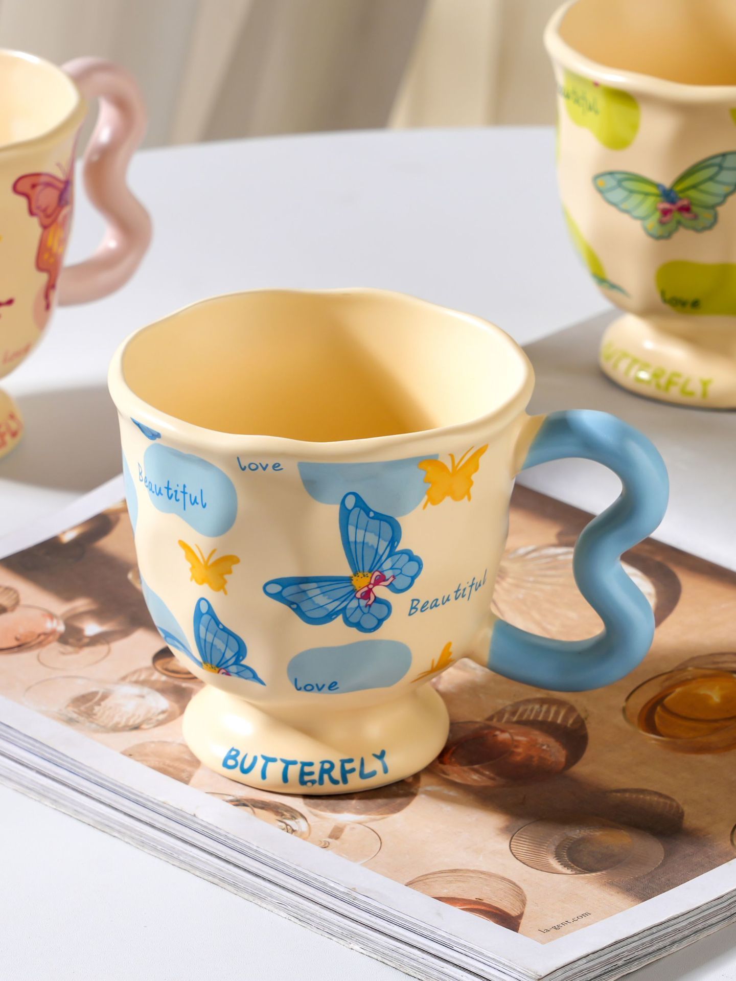 Butterfly Ceramic Mug with USB Heating Base 300ml