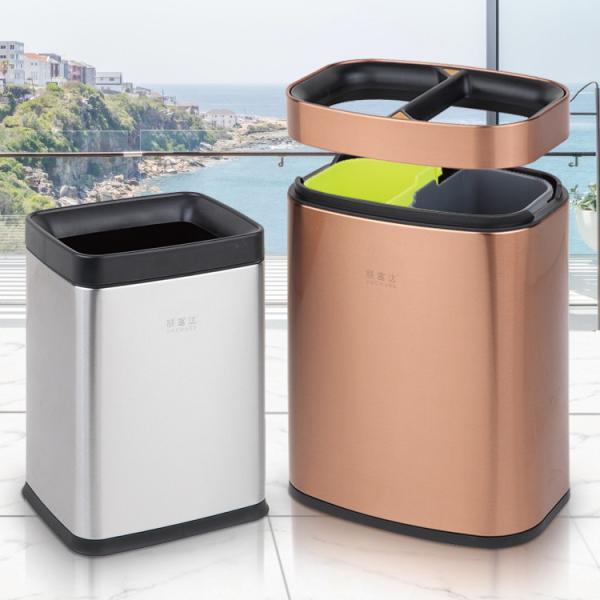 Hotel Celevator Oncealed Open Top square Sanitatio Stainless Steel Ashtray Trash Can