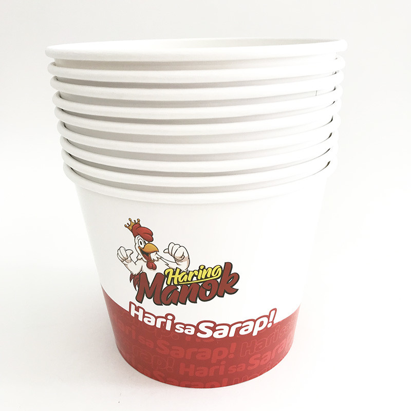 Eco Friendly Fried Chicken Paper Bucket , 85oz Disposable Paper Food Tubs