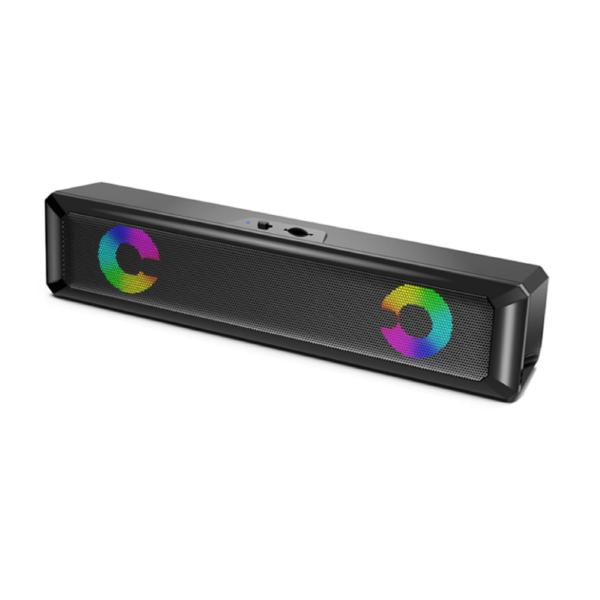 ETEK Soundbar Features Dual 2-inch Drivers Delivering 3W*2 RMS Output Includes Light Fading Effect Independent Switch