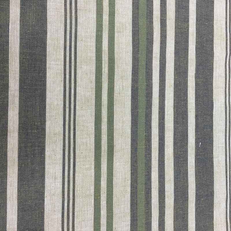 Plain Cotton Linen Blend Woven Yarn Dyed Stripe Fabric 140gsm Organic