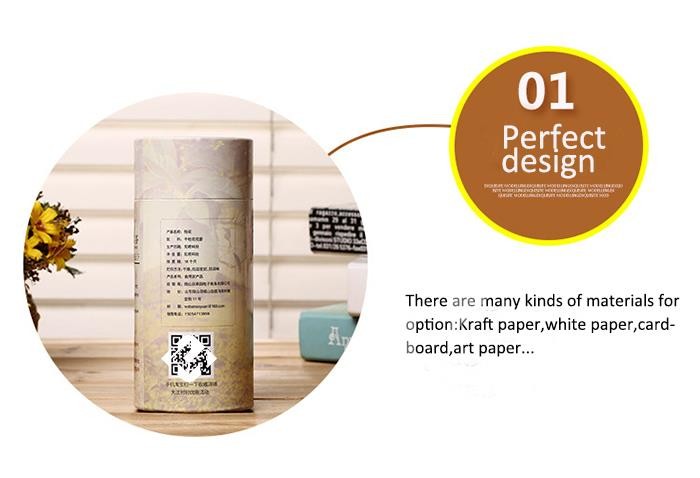 Cylinder Paper Tube Packaging Tea And Coffee Paper Tube Food Packaging High Capacity