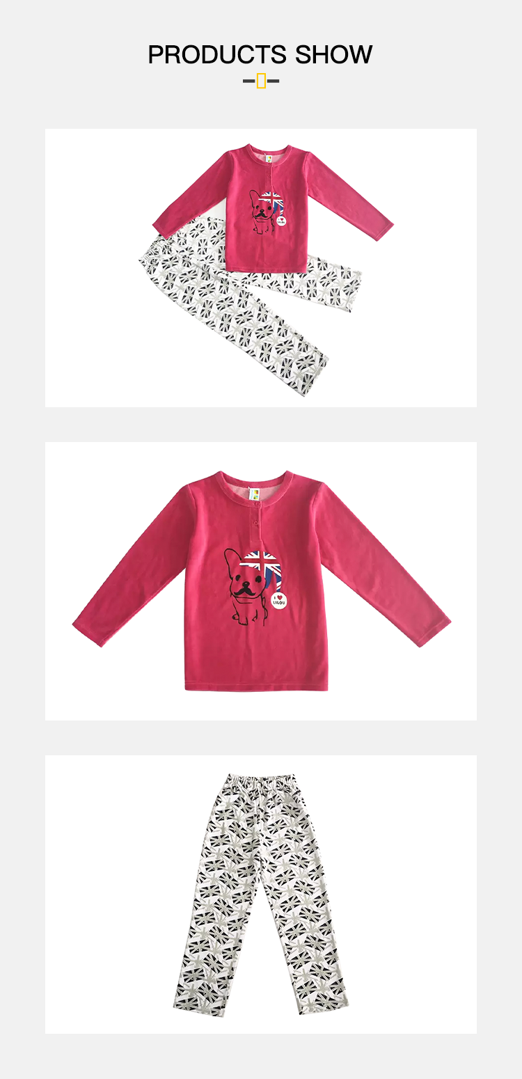 Animal Pattern O Neck Kids Sets Sleepwear Pyjamas for Children Supply Cotton Pajamas