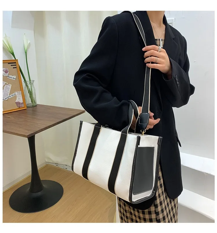 Trend Canvas Bag Ladies Fashion Shoulder Handbag Large Capacity Women's Single Shoulder Bag