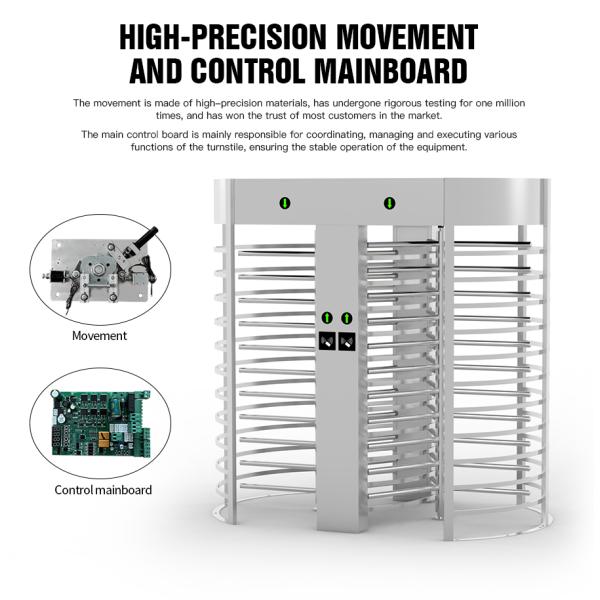 Automatic Systems SS316 Full Body Turnstile Single Access 600mm Fence Length