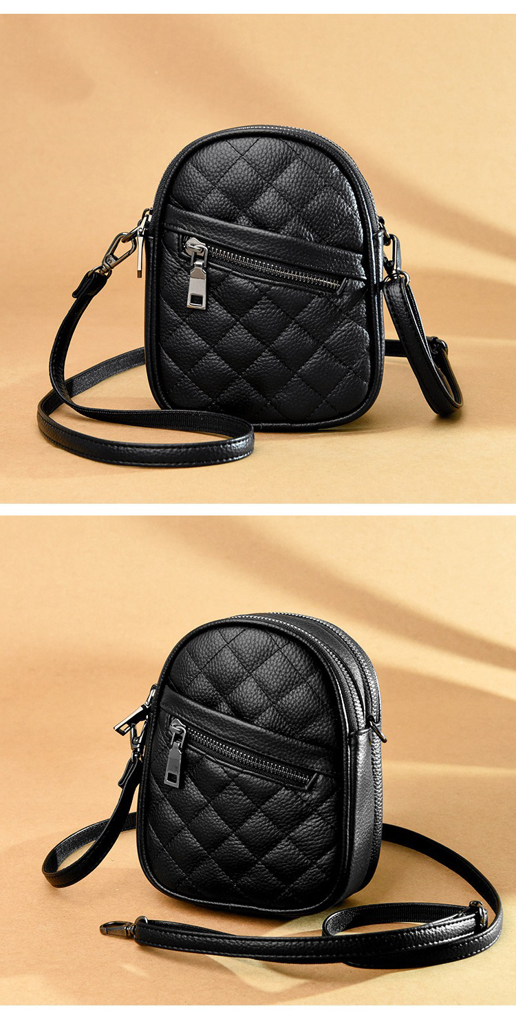 Genuine Leather Small Square Bag 2024 Women's Casual Versatile Shoulder Bag for Daily Life