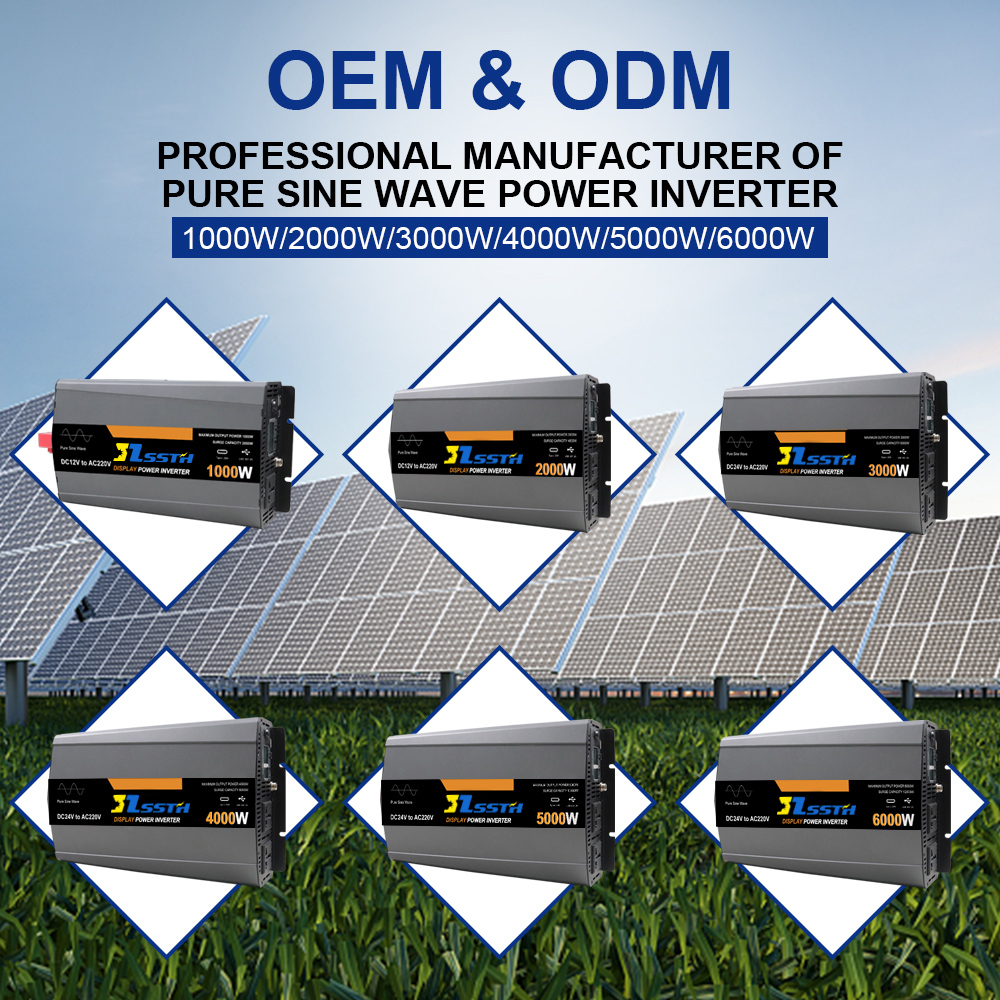 5000W 6000W Pure Sine Wave Power Inverter Dc 12V 24V 48V To Ac 110V 220V 230V