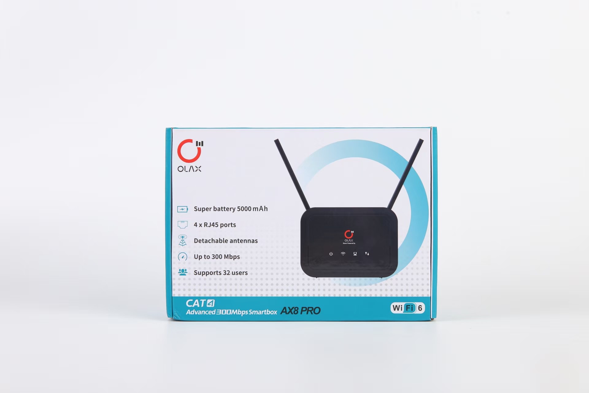4 Lan Ports WIFI 6 CPE Wifi Router for Wireless Connection 186*50*159mm Sim Card Slot