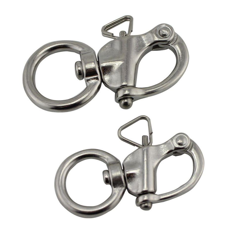 DEE SHACKLES European Type 316 Stainless Steel Swivel Round Eye Quick Release Snap Shackle