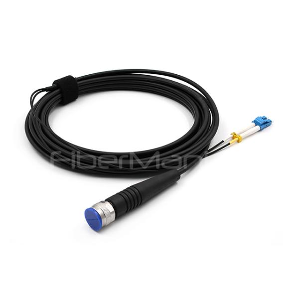 Polish Type RDC Plug to LC/UPC 2 Cores 9/125 OS2 G657A1 TPU Jacket Patch Cord with 4.8mm Cable OD