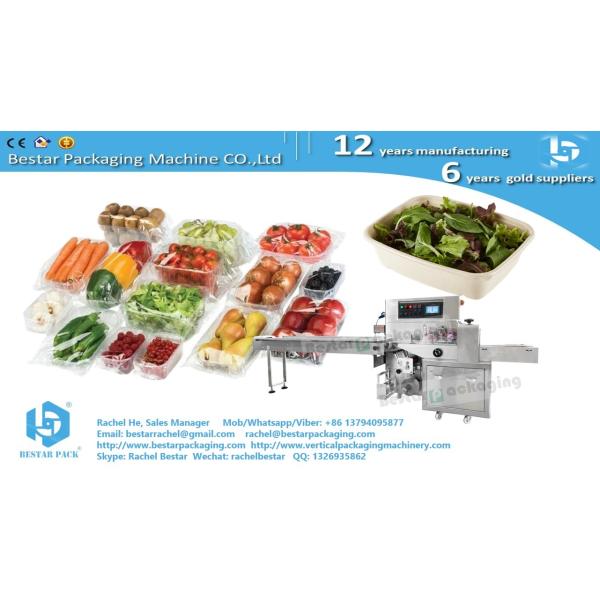 Vegetable packing in tray and sealed in bag for super market sales