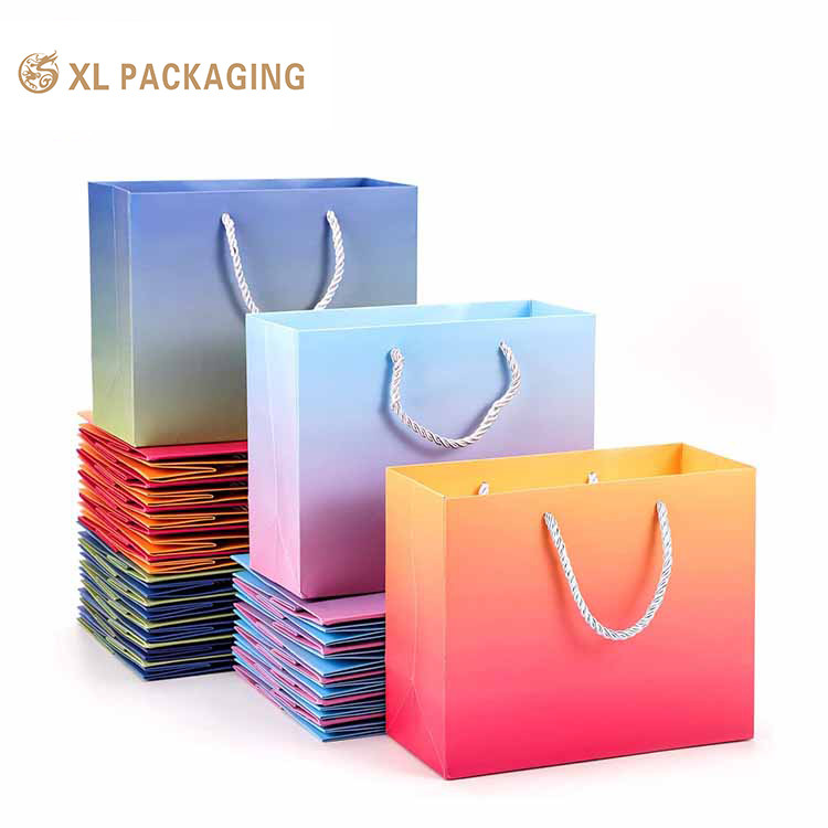 Custom Packaging Bag Luxury Matte Gift Shopping Paper Bag With Logo For Clothing Jewelry Wine