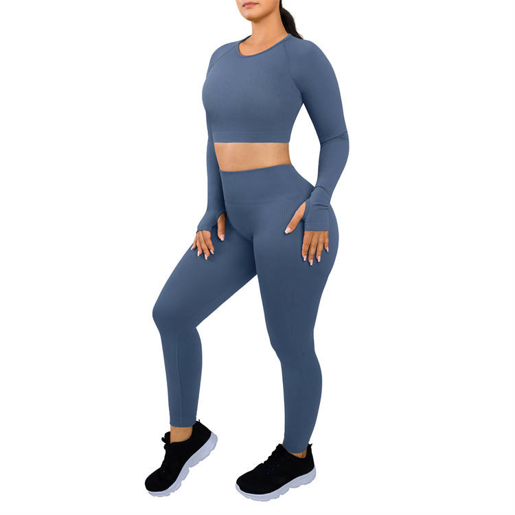 Hexin Women's Gym Fitness Yoga Set Clothing with Seamless High Waist Scrunch Butt Design